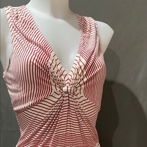 CAbi Red & White Tank top